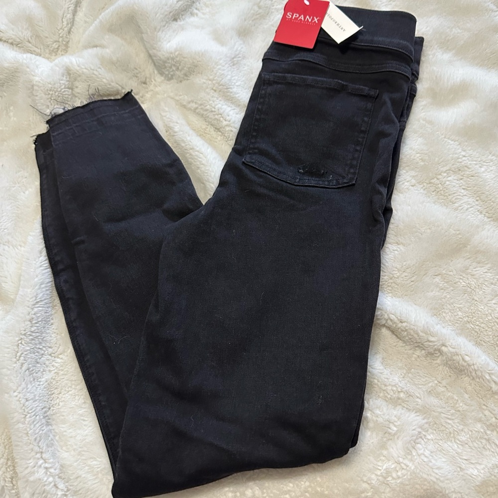 NWT Spanx distressed black jeans women’s size small